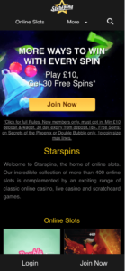 StarSpins Mobile Experience